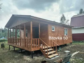 Домик для дачи с верандой, 6х8м. 